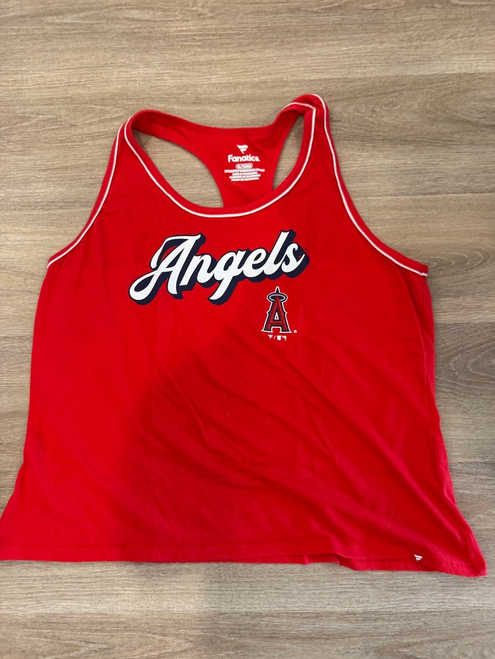 Fanatics Red Angels Racerback Tank with White Trim